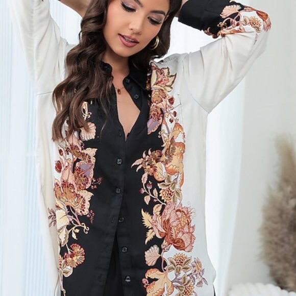 Anthropologie Womens The Brielle Relaxed Buttondown Blouse Floral Size XS - Picture 1 of 11